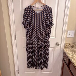 Boden White and Blue Knit Sundress US 20/22 Long